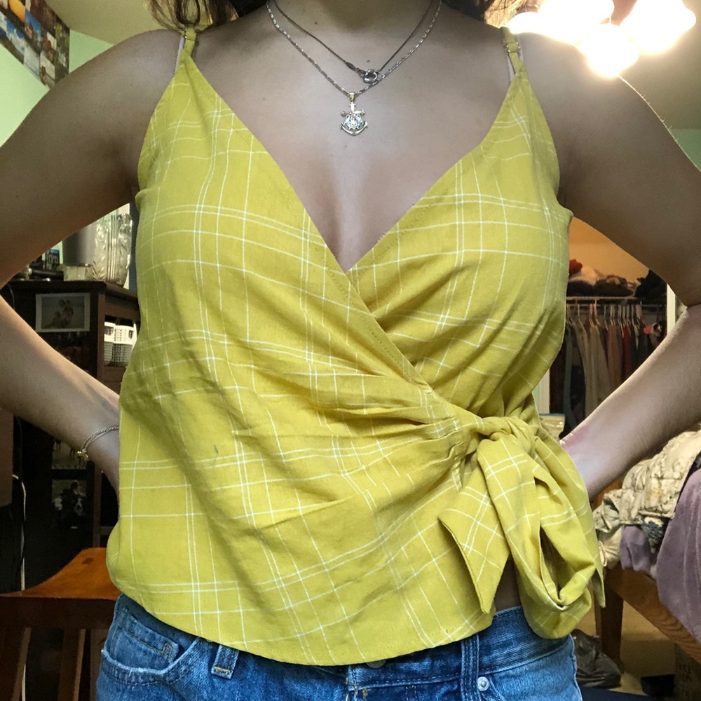 Yellow Francescas wrap around top
